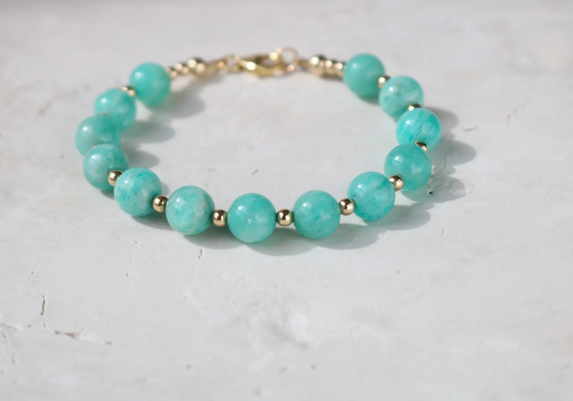 Turquoise bead bracelet with gold accents
